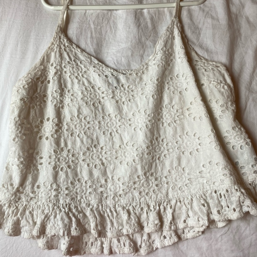 white cropped tank